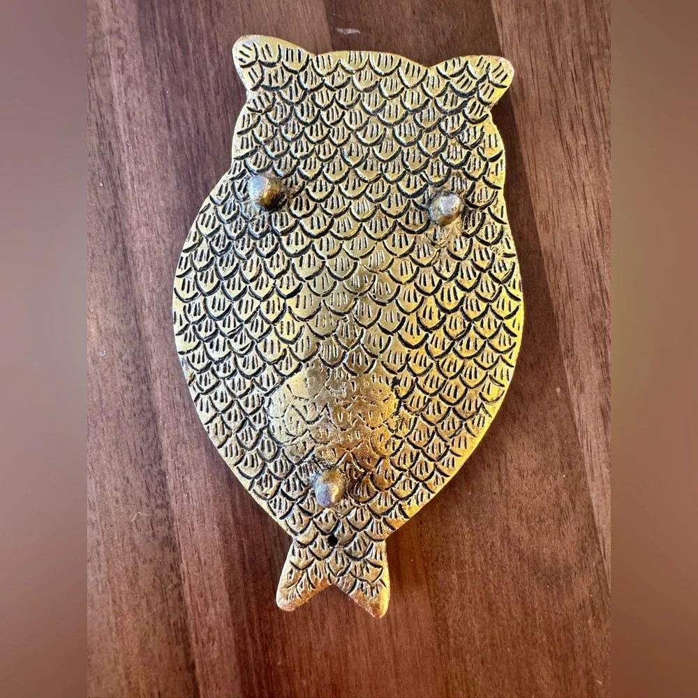 Artisan Nepal Mosaic Owl Incense Holder- Red